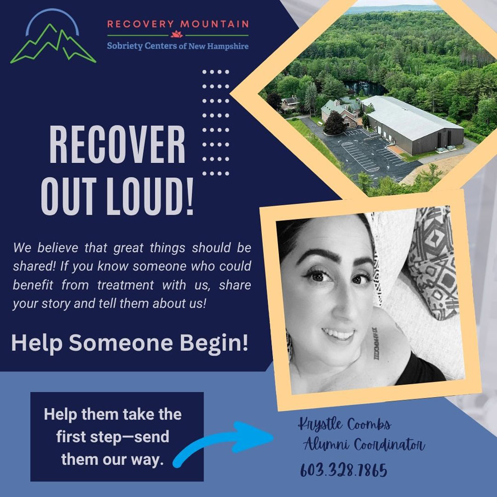 help someone recover from addiction - contact Krystle Coombs - Alumni Coordinator at Recovery Mountain