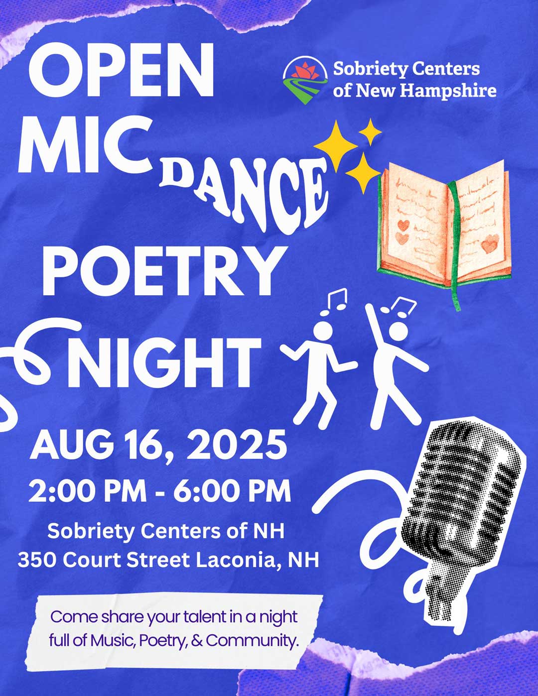 Open Mic Dance Poetry Night - August 16, 2025