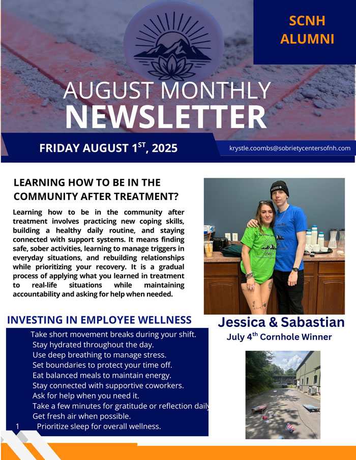 Recovery Mountain August Alumni Newsletter